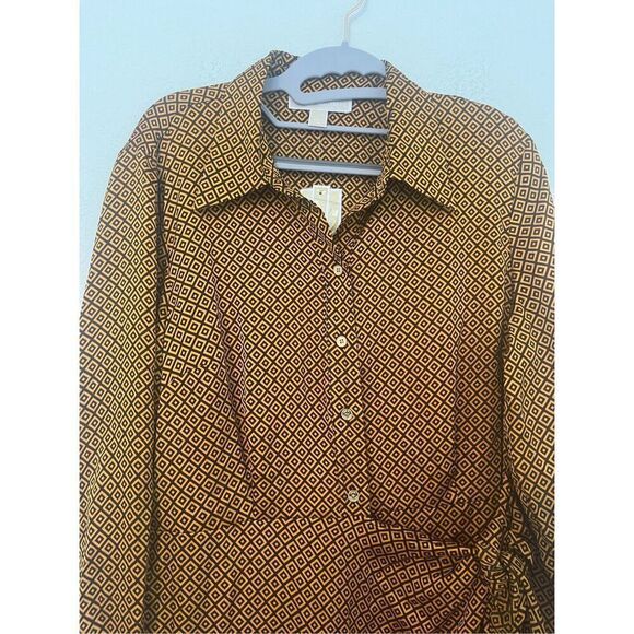 Michael Kors Women's Geometric Button Down Tie Dress NEW - Picture 2 of 5